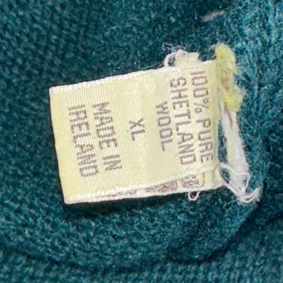 Vintage LORD JEFF 100% Shetland Wool V- Neck Sweater Size XL Made In Ireland - Picture 9 of 9